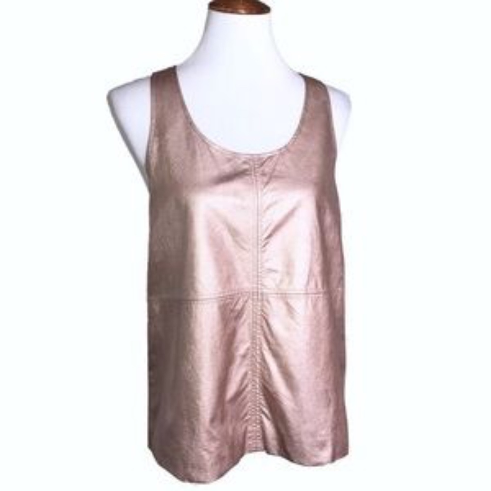 MINKPINK Rose Gold Faux Leather Tank